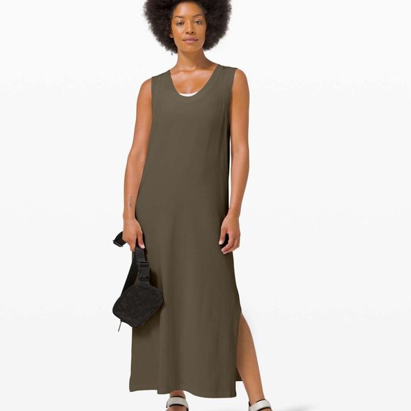 Lululemon All Yours Tank Maxi Dress Dark Olive - Picture 1 of 4